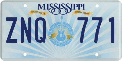 MS license plate ZNQ771