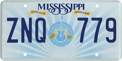 MS license plate ZNQ779