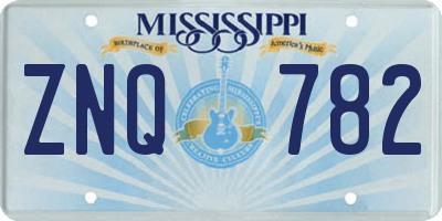 MS license plate ZNQ782