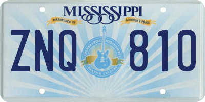 MS license plate ZNQ810