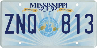 MS license plate ZNQ813