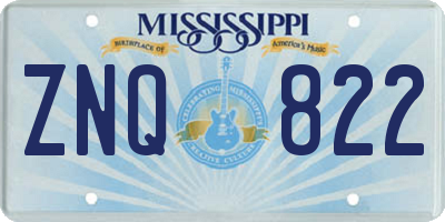 MS license plate ZNQ822