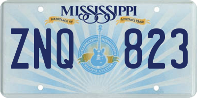 MS license plate ZNQ823