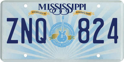 MS license plate ZNQ824
