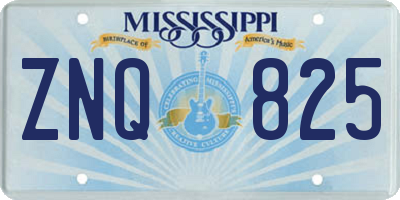 MS license plate ZNQ825