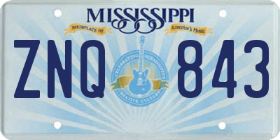 MS license plate ZNQ843