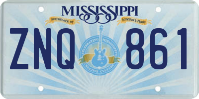 MS license plate ZNQ861