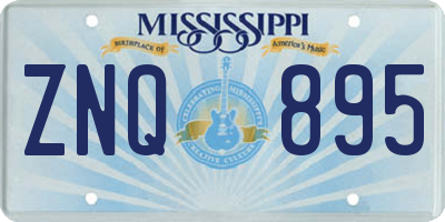 MS license plate ZNQ895