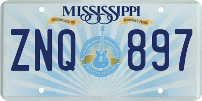 MS license plate ZNQ897