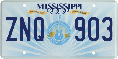 MS license plate ZNQ903