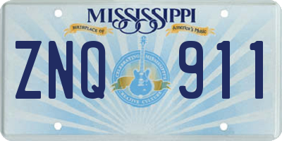 MS license plate ZNQ911