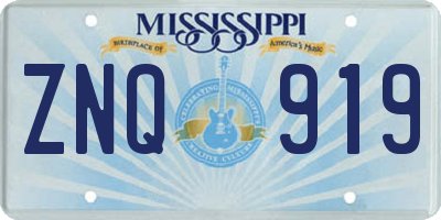 MS license plate ZNQ919