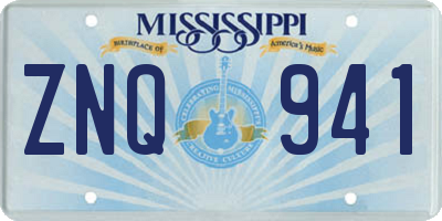 MS license plate ZNQ941