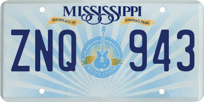 MS license plate ZNQ943