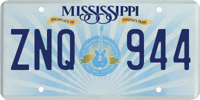 MS license plate ZNQ944