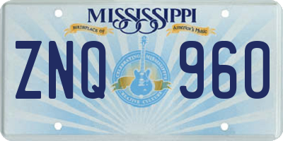 MS license plate ZNQ960