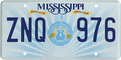 MS license plate ZNQ976