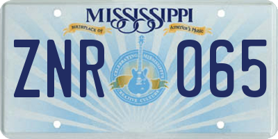 MS license plate ZNR065