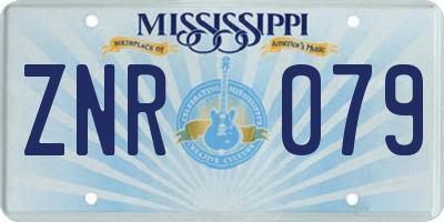 MS license plate ZNR079