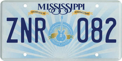 MS license plate ZNR082