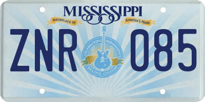 MS license plate ZNR085
