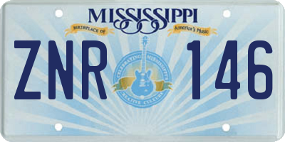 MS license plate ZNR146