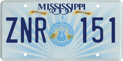 MS license plate ZNR151