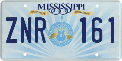MS license plate ZNR161
