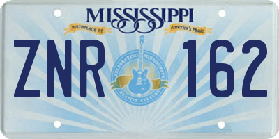 MS license plate ZNR162