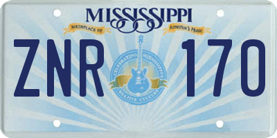 MS license plate ZNR170