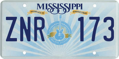 MS license plate ZNR173