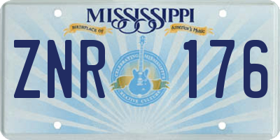 MS license plate ZNR176