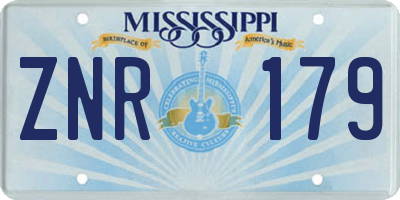 MS license plate ZNR179
