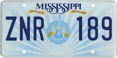 MS license plate ZNR189