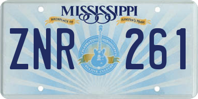 MS license plate ZNR261