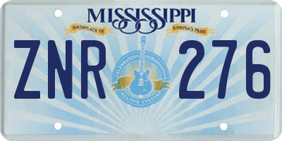 MS license plate ZNR276