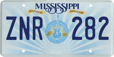 MS license plate ZNR282