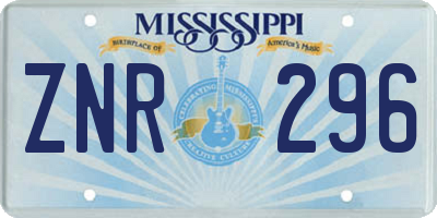 MS license plate ZNR296