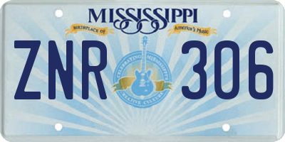 MS license plate ZNR306