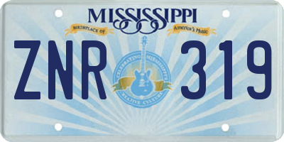 MS license plate ZNR319