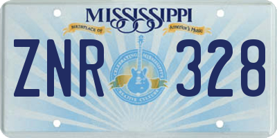 MS license plate ZNR328