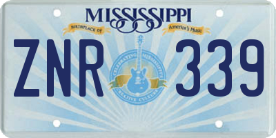 MS license plate ZNR339