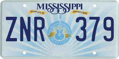 MS license plate ZNR379