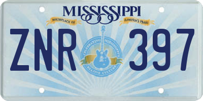 MS license plate ZNR397