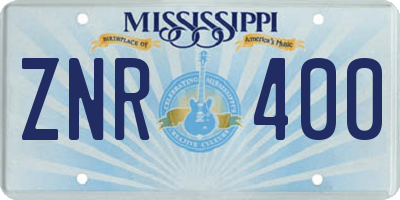 MS license plate ZNR400