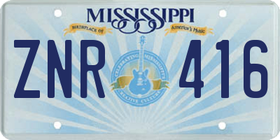 MS license plate ZNR416