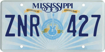 MS license plate ZNR427