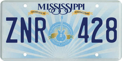 MS license plate ZNR428