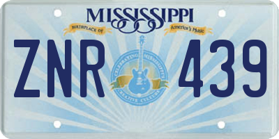 MS license plate ZNR439
