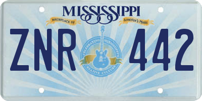 MS license plate ZNR442